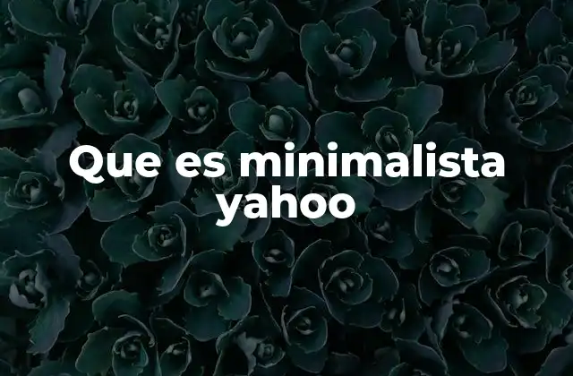 Que es Minimalista Yahoo