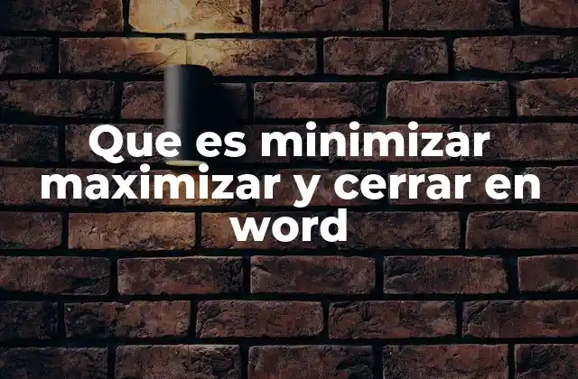Que es Minimizar Maximizar y Cerrar en Word