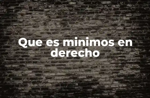 Que es Minimos en Derecho