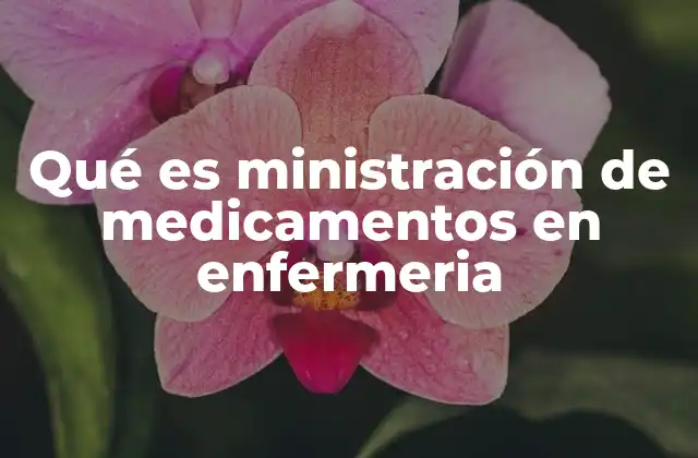 Qué es Ministración de Medicamentos en Enfermeria