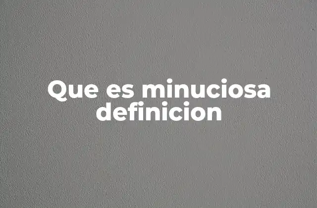 Que es Minuciosa Definicion 2 La importancia de la minuciosidad en distintos contextos