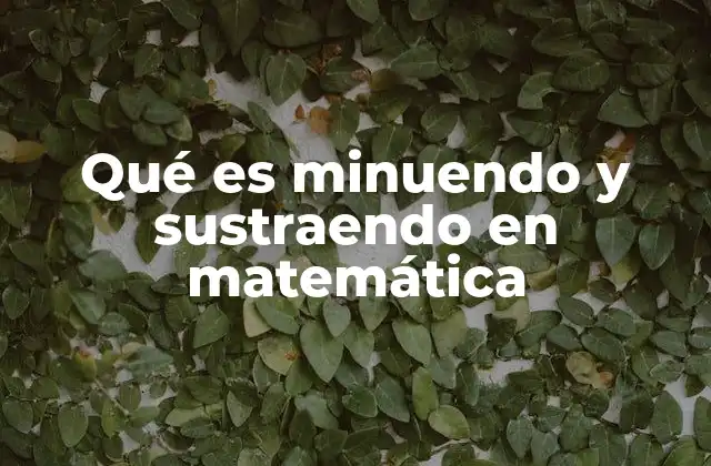 Qué es Minuendo y Sustraendo en Matemática