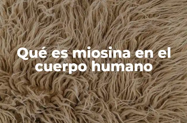 Qué es Miosina en el Cuerpo Humano