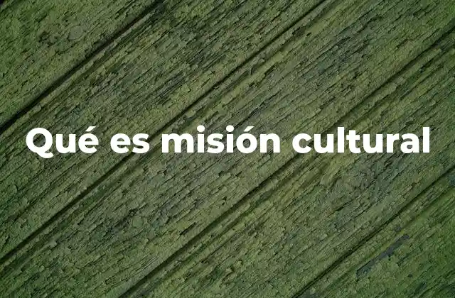 Qué es Misión Cultural
