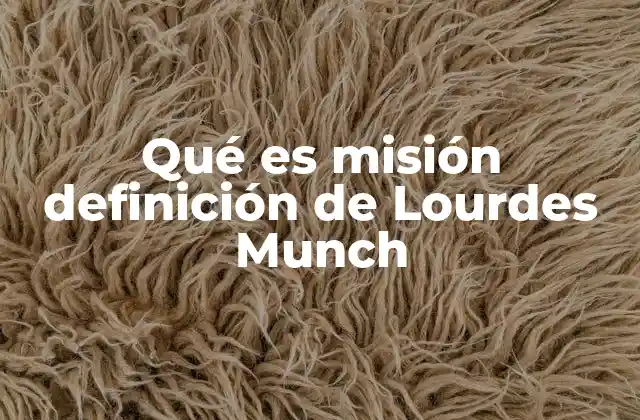 Qué es Misión Definición de Lourdes Munch
