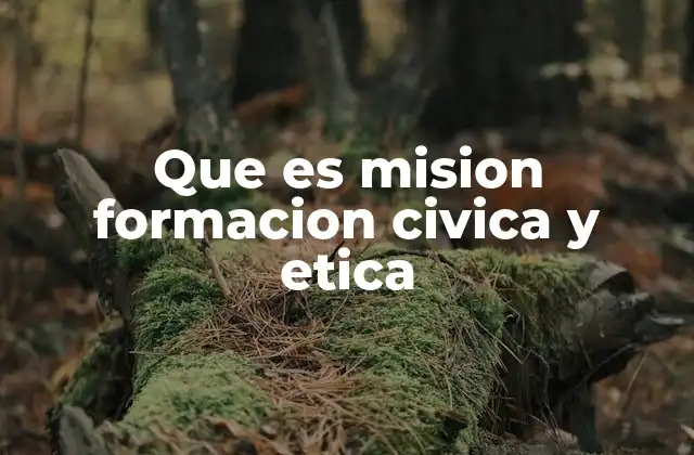 Que es Mision Formacion Civica y Etica