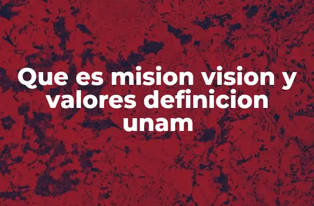 Que es Mision Vision y Valores Definicion Unam