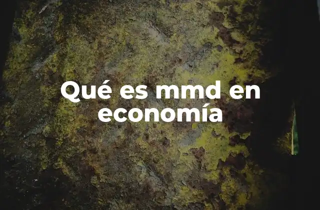 Qué es Mmd en Economía