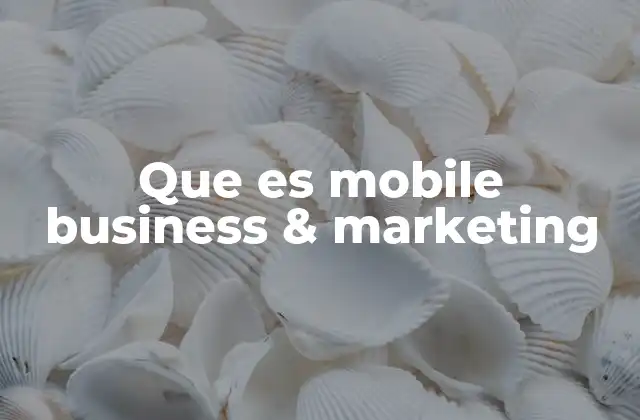 Que es Mobile Business & Marketing