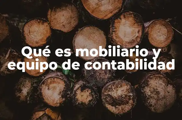 Qué es Mobiliario y Equipo de Contabilidad