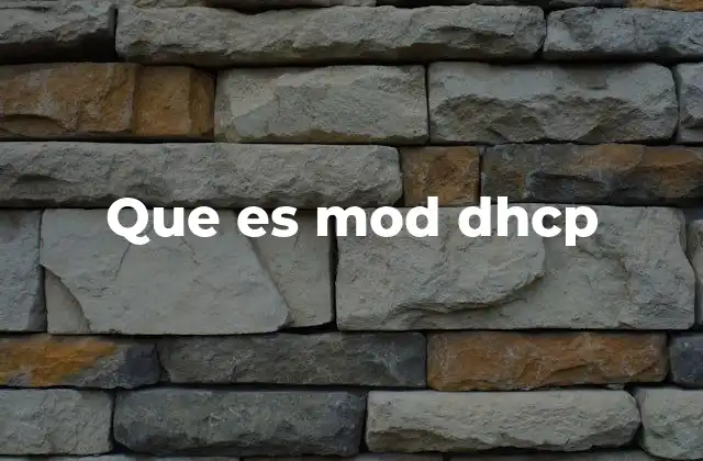 Que es Mod Dhcp