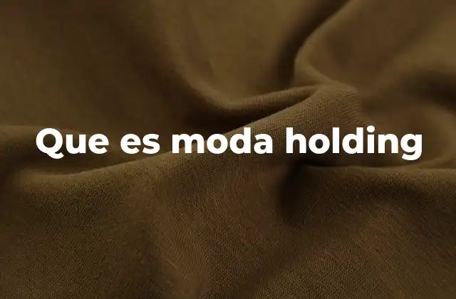 Que es Moda Holding