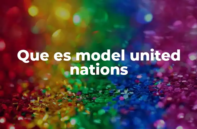 Que es Model United Nations