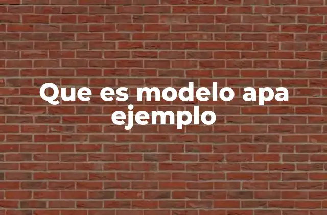 Que es Modelo Apa Ejemplo