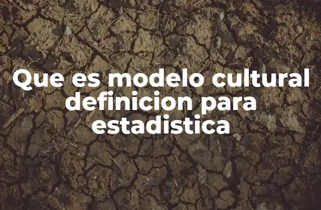 Que es Modelo Cultural Definicion para Estadistica