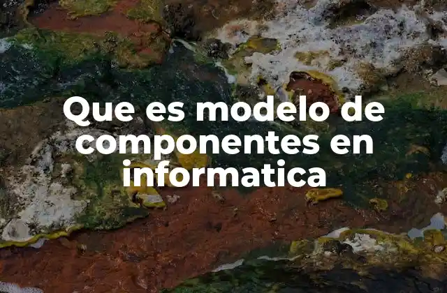 Que es Modelo de Componentes en Informatica