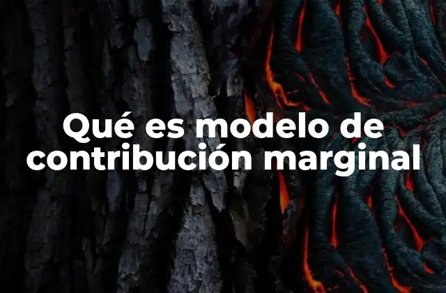 Qué es Modelo de Contribución Marginal