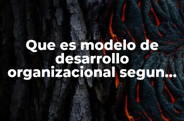 Que es Modelo de Desarrollo Organizacional Segun Autores