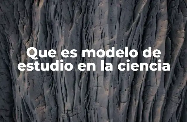 Que es Modelo de Estudio en la Ciencia