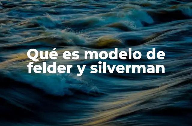 Qué es Modelo de Felder y Silverman