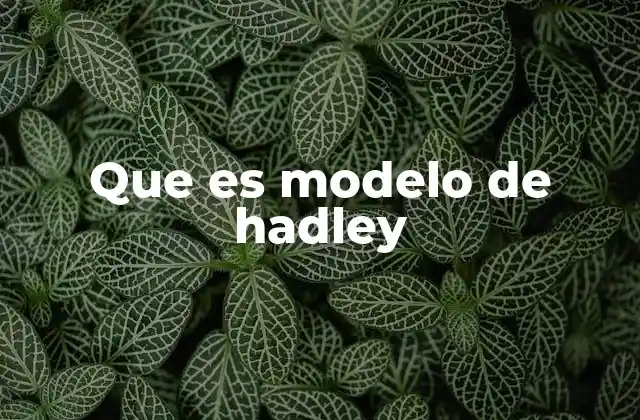 Que es Modelo de Hadley