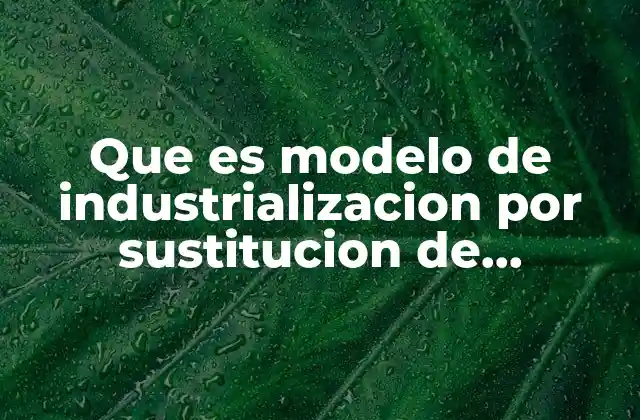 Que es Modelo de Industrializacion por Sustitucion de Importaciones