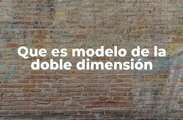Que es Modelo de la Doble Dimensión