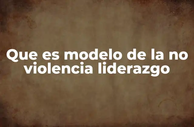 Que es Modelo de la No Violencia Liderazgo