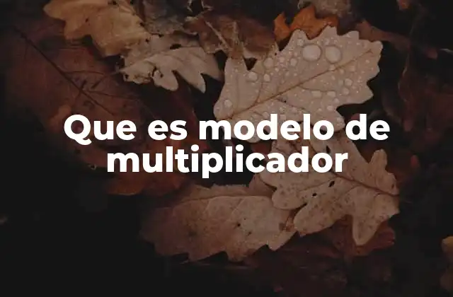Que es Modelo de Multiplicador