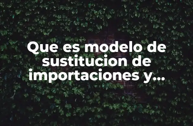 Que es Modelo de Sustitucion de Importaciones y Desarrollo Estibilizador