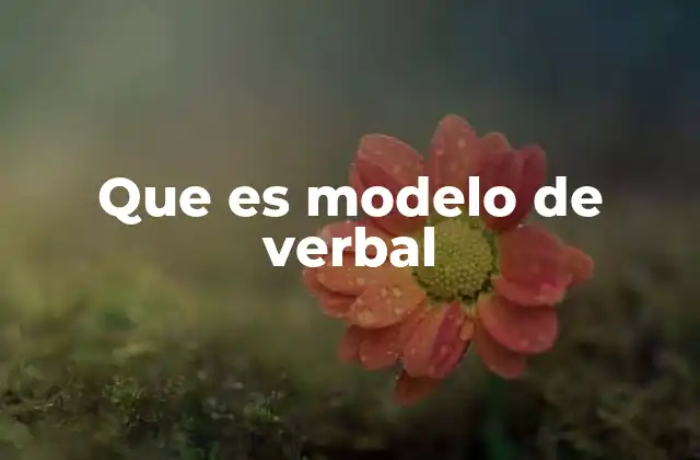 Que es Modelo de Verbal