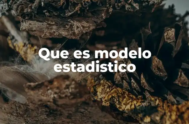 Que es Modelo Estadistico