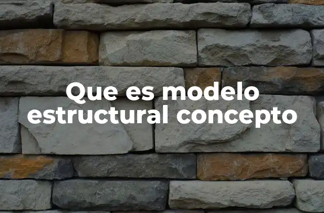 Que es Modelo Estructural Concepto