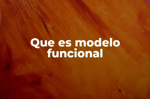 El modelo funcional como herramienta de planificación