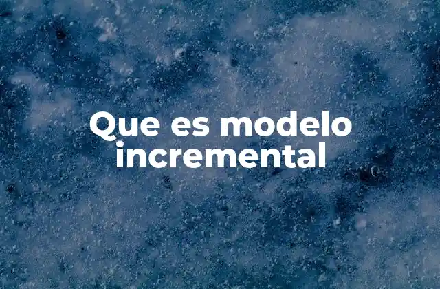 Que es Modelo Incremental