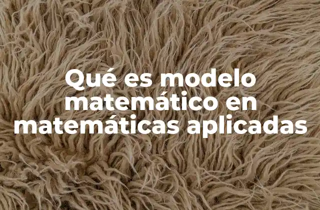 Qué es Modelo Matemático en Matemáticas Aplicadas