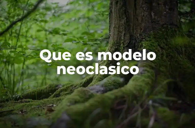 Que es Modelo Neoclasico
