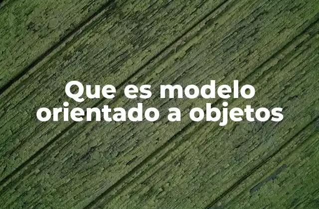 Que es Modelo Orientado a Objetos