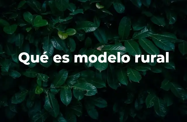 Qué es Modelo Rural