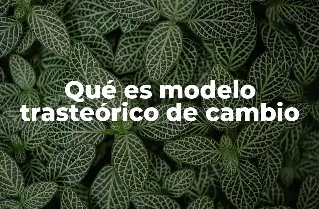 Qué es Modelo Trasteórico de Cambio