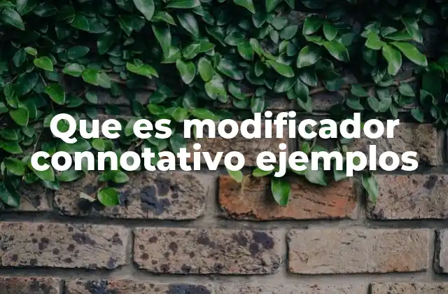 Que es Modificador Connotativo Ejemplos