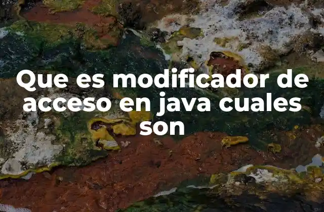 Que es Modificador de Acceso en Java Cuales Son