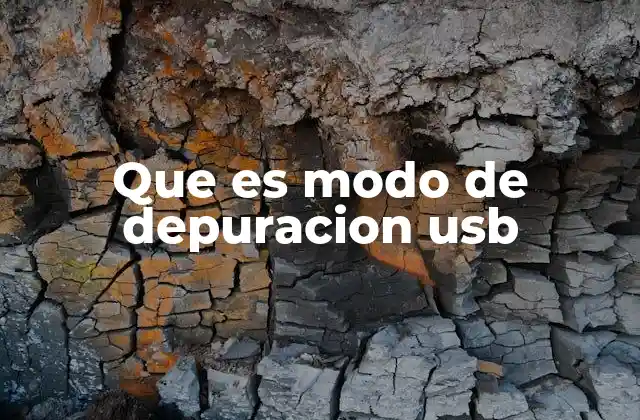 Que es Modo de Depuracion Usb