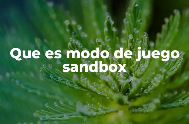 Que es Modo de Juego Sandbox