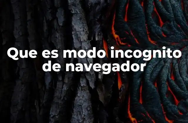 Que es Modo Incognito de Navegador