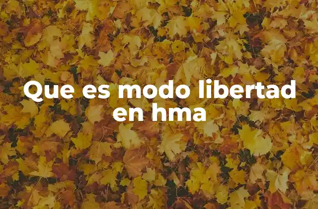 Que es Modo Libertad en Hma