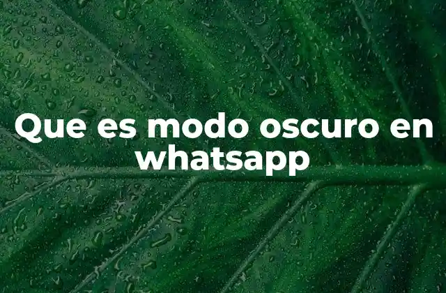 Que es Modo Oscuro en Whatsapp