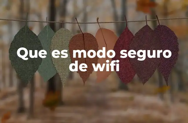 Que es Modo Seguro de Wifi