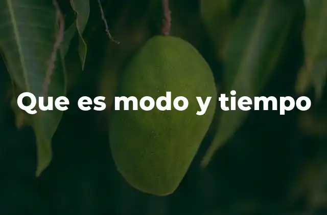 Que es Modo y Tiempo