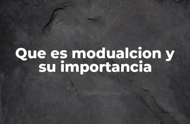 Que es Modualcion y Su Importancia